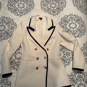 White Blazer with Black Trim